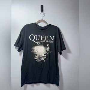 QUEEN Adam Lambert Rhapsody Tour Double-Sided Black Concert T-Shirt Large EUC